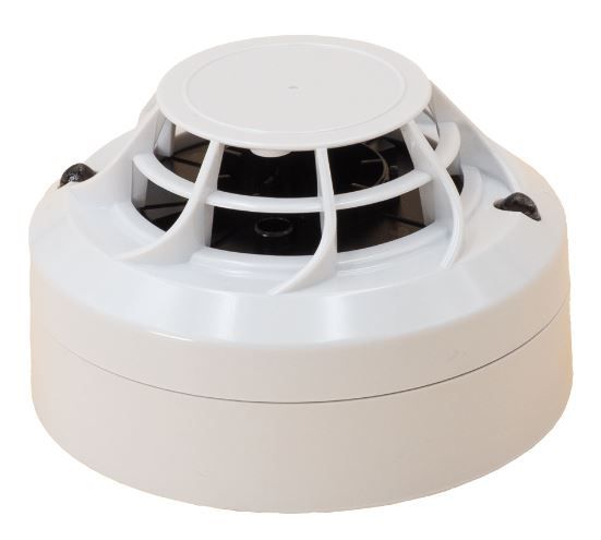 Conventional high temp (57 degree plus) heat detector with base complete