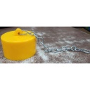 PVC (PP) 63mm Yellow Female Blank Cap with Chain