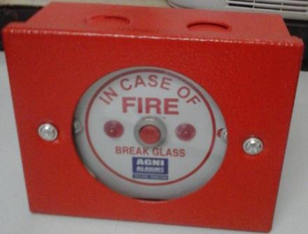 Conventional Manual Call Point - Break Glass Type Metal Body with Hammer and Chain - AGNI Make