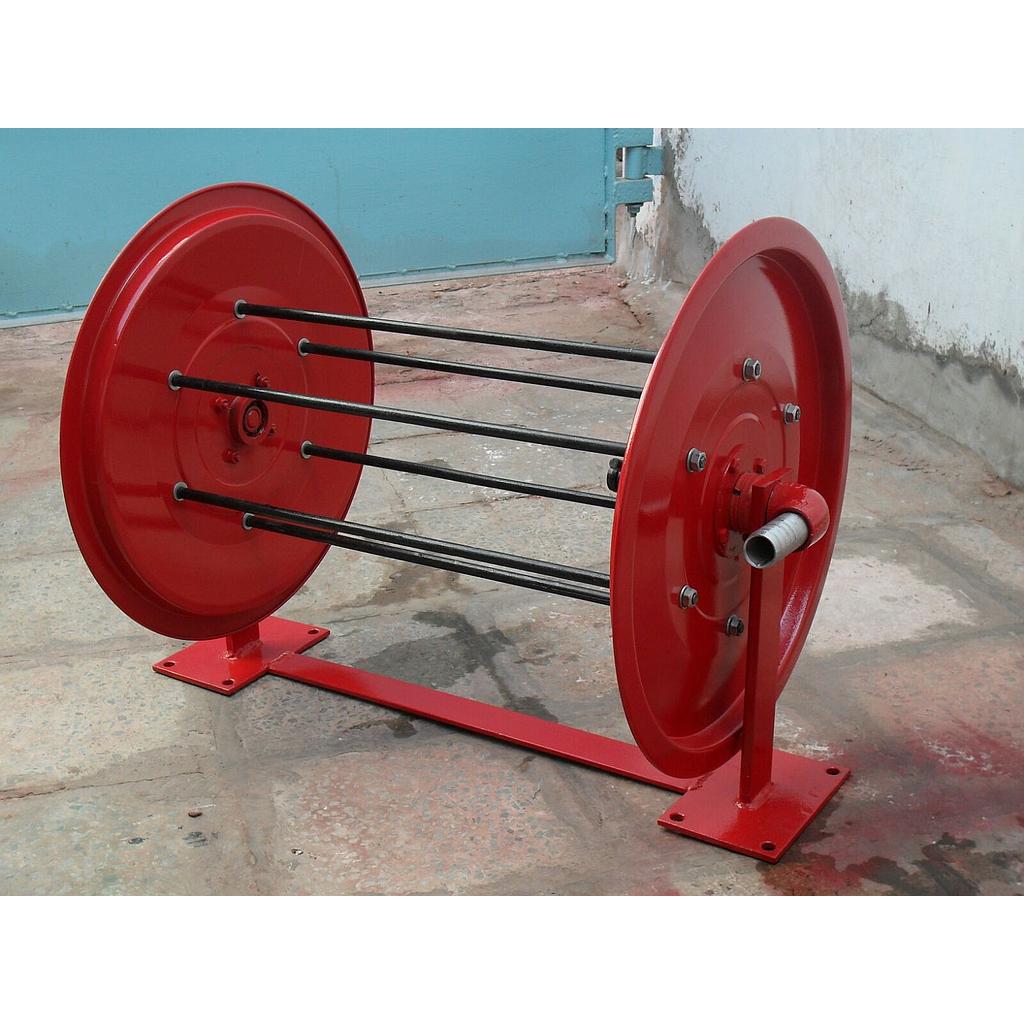 MS 20mm Hose Reel Set - Horizontal - SAFEWORLD Make (Length - 30m, Thermoplastic, Shut Off Nozzle - SS, Fixed)