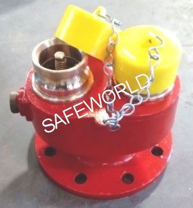 CI 100mm 2 Way Fire Brigade Inlet Valve (Devraj) (Cast Iron, With Valve, NRV - Gunmetal, Without Female Blank Cap)