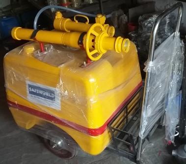 FRP Mobile Foam Unit Trolley Mounted (Capacity:100 Liters, With RRLA 63mm Hose Pipe 15 Meter with Coupling, With Foam Making Branch: FB10x (with Pickup Tube), With Inline Inductor)