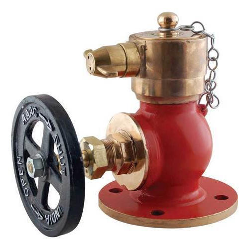 BR 63mm Straight Way Flange End Hydrant Valve (Wheel Valve Pattern Landing Valve) ( Female Instantaneous, PVC Blank Cap)