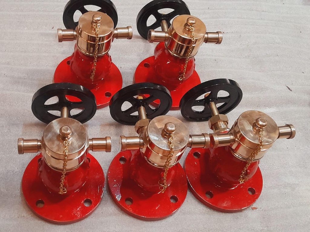 NAB 63mm Straight Way Flange End Hydrant Valve (Wheel Valve Pattern Landing Valve) reverse Flow Direction