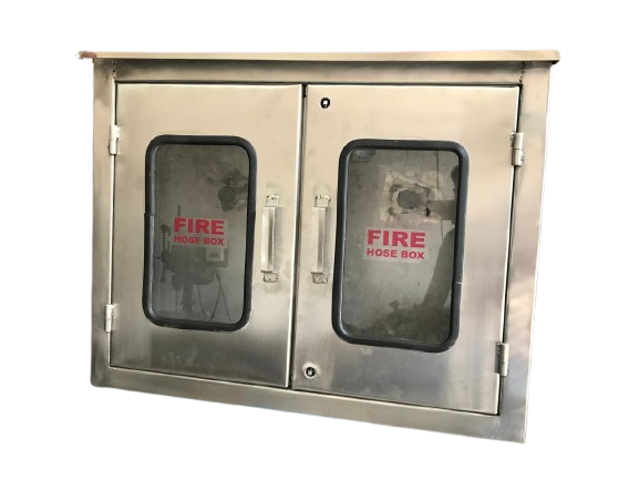 SS Double Door Hose Box 600mmX750X250mm 2mm Thickness