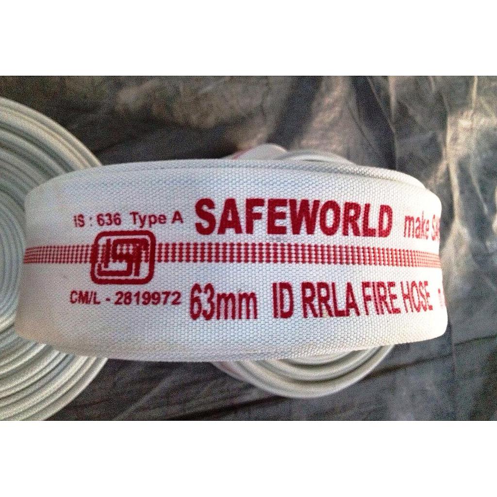 RRLA 63mm Hose Pipe ISI Type A (Type 1) - SAFEWORLD (Set) (Length - 15m, Without Coupling, GI Wire Binding)