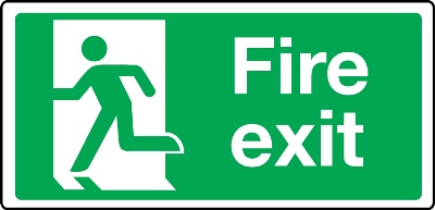 ##AUTO GLOW Signage - Fire Exit - 4"x12"